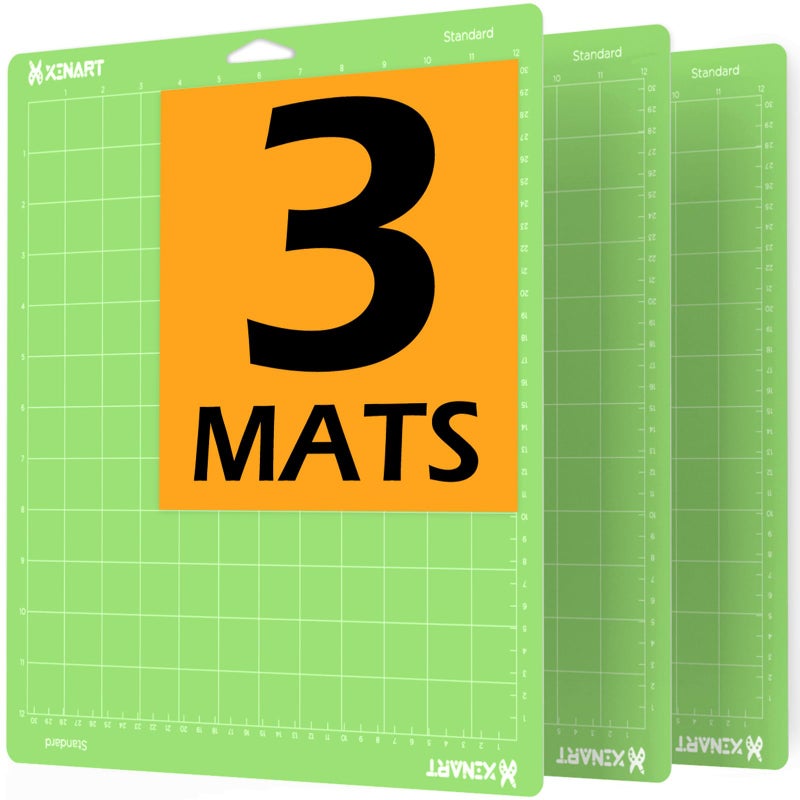 Xinart Cutting Mats for Cricut Maker 3/Explore 3/Maker/Air 2,12x12 inch 3 Mats Standard Adhesive Green Replacement Cut Mat for Cricut Cutting Machines - Image 1